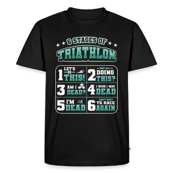 6 étapes du triathlon - T-shirt Premium bio Homme - noir - Devant - Nico (187cm)