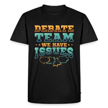 Équipe de débat, nous avons des problèmes - T-shirt Premium bio Homme - noir - Devant - Nico (187cm)