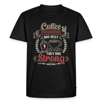 Café, mot de passe - T-shirt Premium bio Homme - noir - Devant - Nico (187cm)