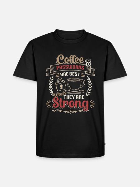 Coffee, password - Men's Premium Organic T-Shirt - black