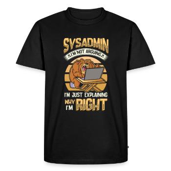sysadmin I explain why I am the right one - Men's Premium Organic T-Shirt - black - Front - Nico (187cm)