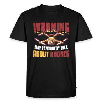 Attention, peut constamment parler de drones. Pilote - T-shirt Premium bio Homme - noir - Devant - Nico (187cm)