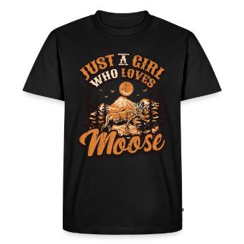 Just A Girl Who Loves Moose - Men's Premium Organic T-Shirt - black - Front - Nico (187cm)