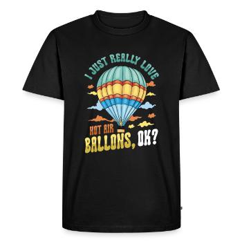 I just love hot air balloons very much - Men's Premium Organic T-Shirt - black - Front - Nico (187cm)