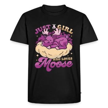 Just A Girl Who Loves Moose - Men's Premium Organic T-Shirt - black - Front - Nico (187cm)