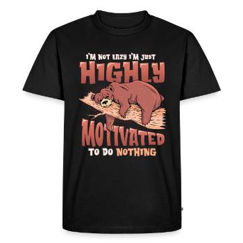 Je ne suis pas paresseux, je suis juste très motivé - T-shirt Premium bio Homme - noir - Devant - Nico (187cm)