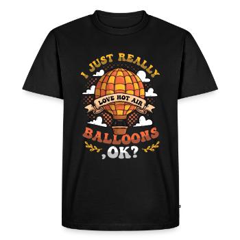 I just love hot air balloons very much - Men's Premium Organic T-Shirt - black - Front - Nico (187cm)