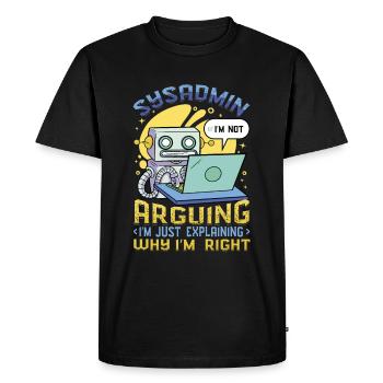 sysadmin, I'll explain why I'm the right one - Men's Premium Organic T-Shirt - black - Front - Nico (187cm)