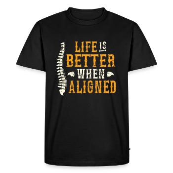 Life is better because I'm a chiropractor - Men's Premium Organic T-Shirt - black - Front - Nico (187cm)