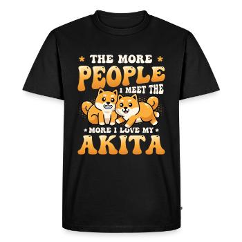The more people I meet, the more I love - Men's Premium Organic T-Shirt - black - Front - Nico (187cm)