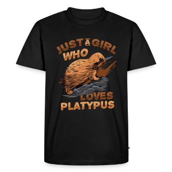 Girls Platypus Lover - Just a girl who loves - Men's Premium Organic T-Shirt - black - Front - Nico (187cm)