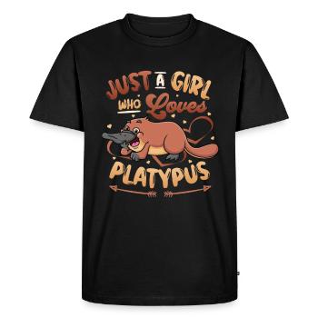 Girls Platypus Lover - Just a girl who loves - Men's Premium Organic T-Shirt - black - Front - Nico (187cm)