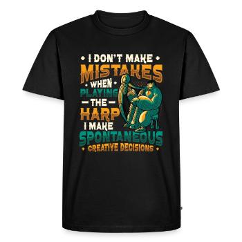 Joueur de harpe, joueur de harpe, harpe - T-shirt Premium bio Homme - noir - Devant - Nico (187cm)