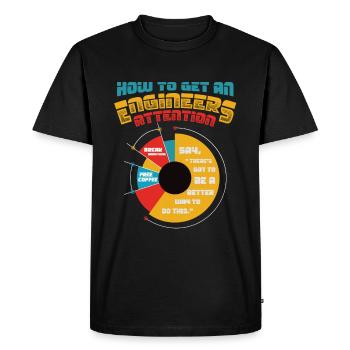 Engineers, Attention Better Way, Technology - Men's Premium Organic T-Shirt - black - Front - Nico (187cm)