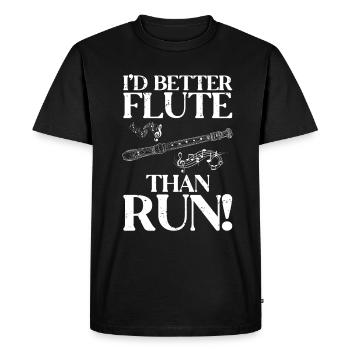 Flûte - T-shirt Premium bio Homme - noir - Devant - Nico (187cm)
