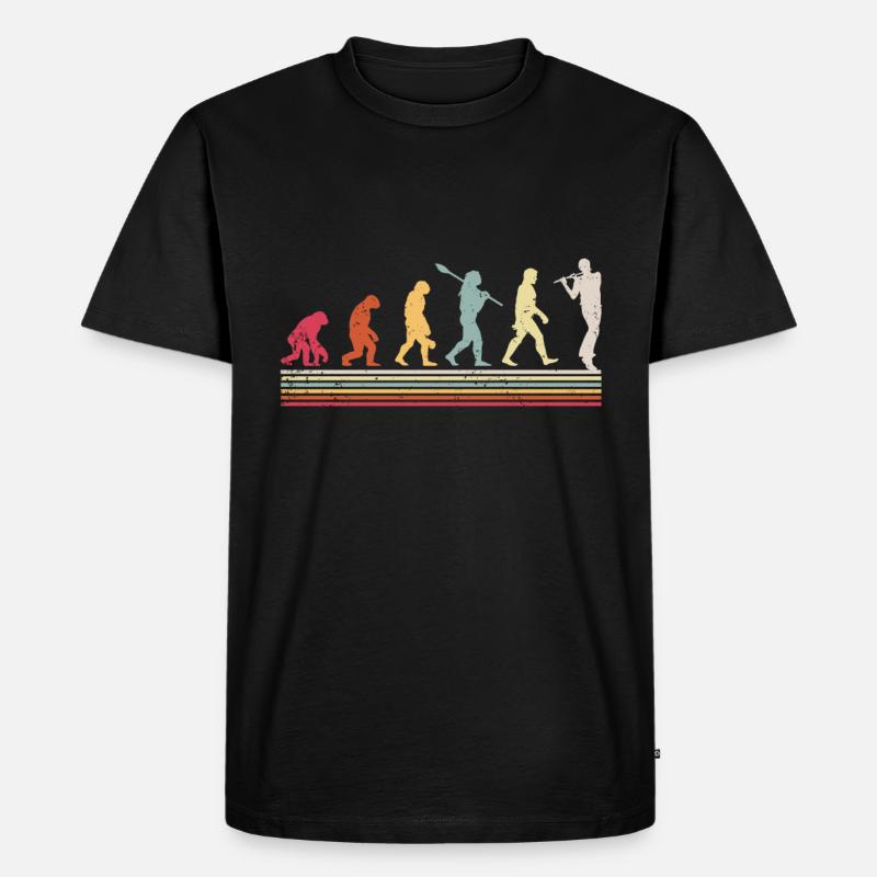 Flöte - Männer Premium Bio T-Shirt - Schwarz