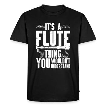 Flûte - T-shirt Premium bio Homme - noir - Devant - Nico (187cm)