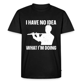 Flûte - T-shirt Premium bio Homme - noir - Devant - Nico (187cm)