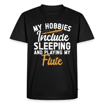 Flûte - T-shirt Premium bio Homme - noir - Devant - Nico (187cm)