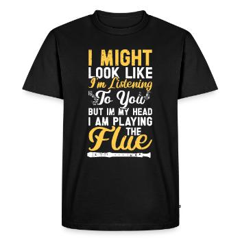 Flûte - T-shirt Premium bio Homme - noir - Devant - Nico (187cm)
