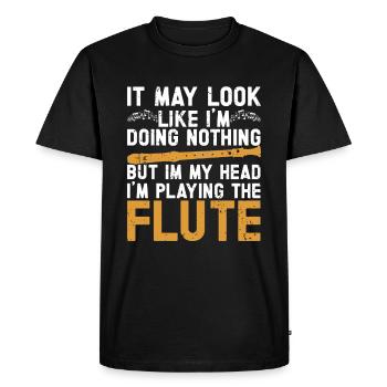 Flûte - T-shirt Premium bio Homme - noir - Devant - Nico (187cm)