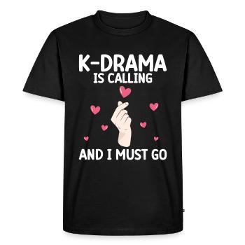 K-Drama - Men's Premium Organic T-Shirt - black - Front - Nico (187cm)