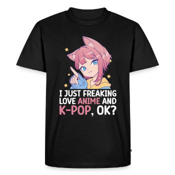Anime K-Drama - T-shirt Premium bio Homme - noir - Devant - Nico (187cm)