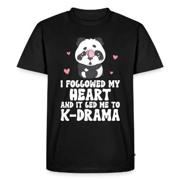 Panda K-Drama - T-shirt Premium bio Homme - noir - Devant - Nico (187cm)