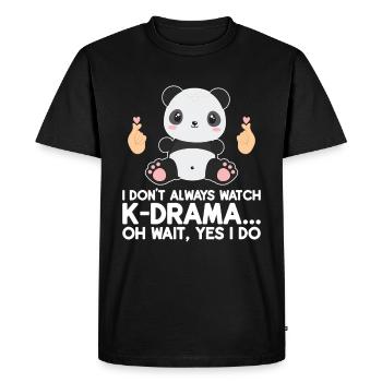 Panda K-Drama - T-shirt Premium bio Homme - noir - Devant - Nico (187cm)