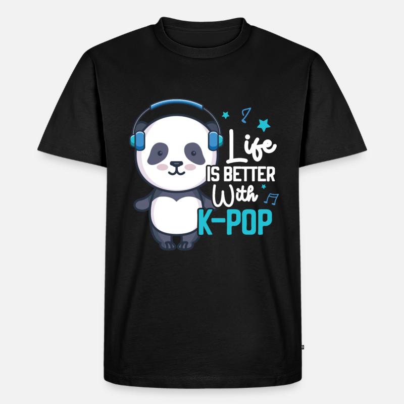 K-Pop Panda - Männer Premium Bio T-Shirt - Schwarz