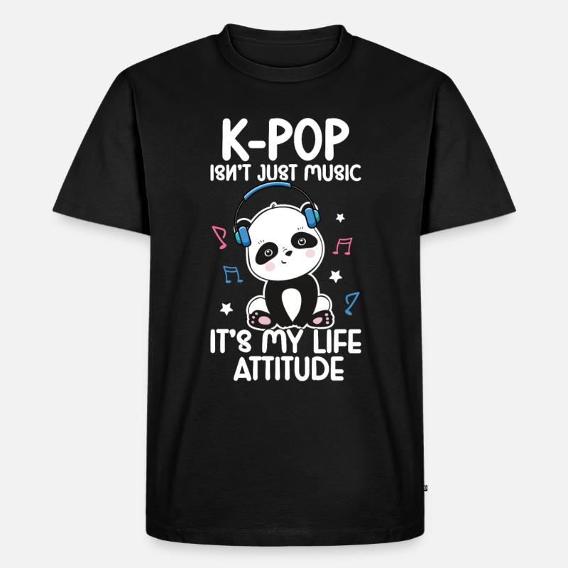 K-Pop Panda - Männer Premium Bio T-Shirt - Schwarz