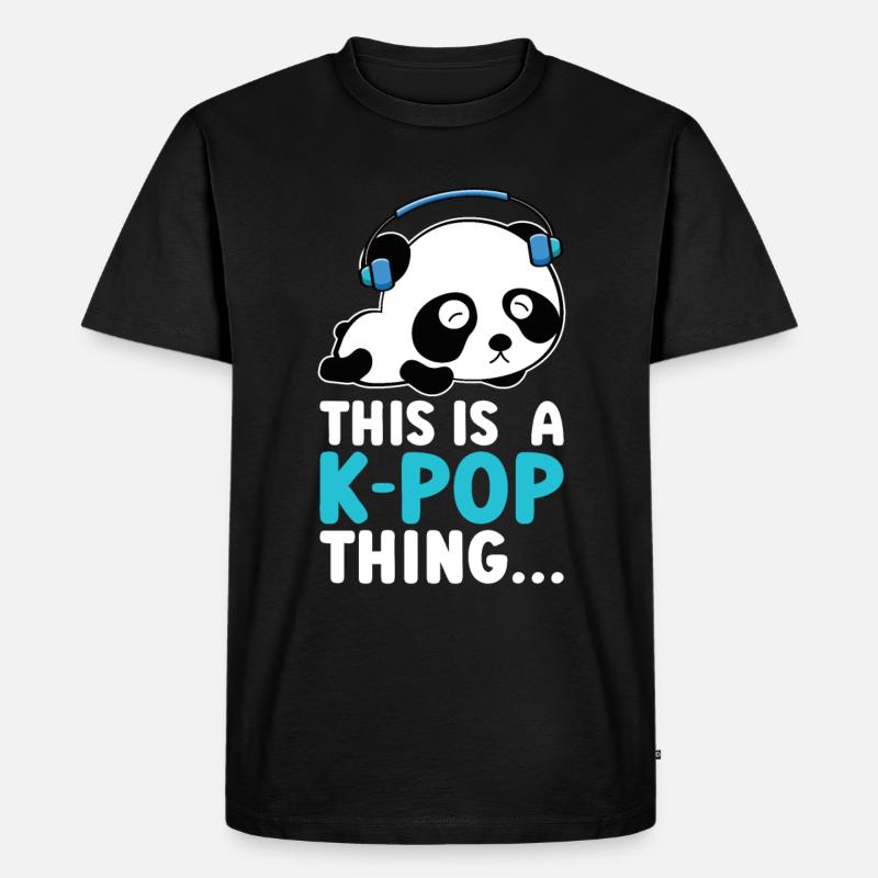 K-Pop Panda - Männer Premium Bio T-Shirt - Schwarz
