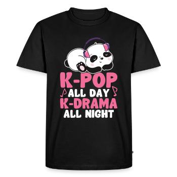 K-Pop Panda - T-shirt Premium bio Homme - noir - Devant - Nico (187cm)