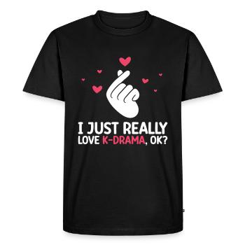 K-Drame - T-shirt Premium bio Homme - noir - Devant - Nico (187cm)