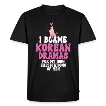 K-Drame - T-shirt Premium bio Homme - noir - Devant - Nico (187cm)