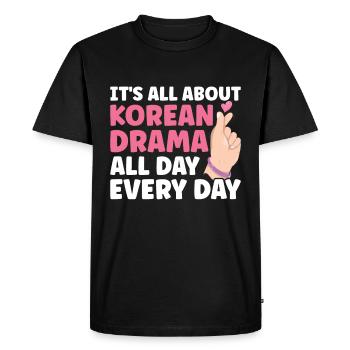 K-Drame - T-shirt Premium bio Homme - noir - Devant - Nico (187cm)