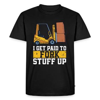 Conducteur de chariot élévateur - T-shirt Premium bio Homme - noir - Devant - Nico (187cm)