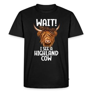 Vache des Highlands - T-shirt Premium bio Homme - noir - Devant - Nico (187cm)