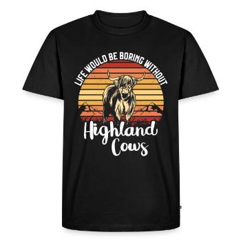 Vache des Highlands - T-shirt Premium bio Homme - noir - Devant - Nico (187cm)