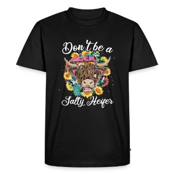 Vache des Highlands - T-shirt Premium bio Homme - noir - Devant - Nico (187cm)