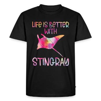 Stingray - Men's Premium Organic T-Shirt - black - Front - Nico (187cm)