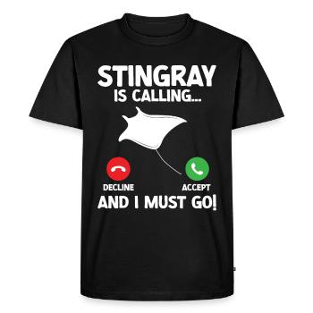 Stingray - Men's Premium Organic T-Shirt - black - Front - Nico (187cm)