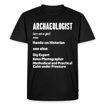 Archaeology - Men's Premium Organic T-Shirt - black - Front - Nico (187cm)