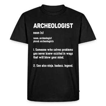 Archaeology - Men's Premium Organic T-Shirt - black - Front - Nico (187cm)