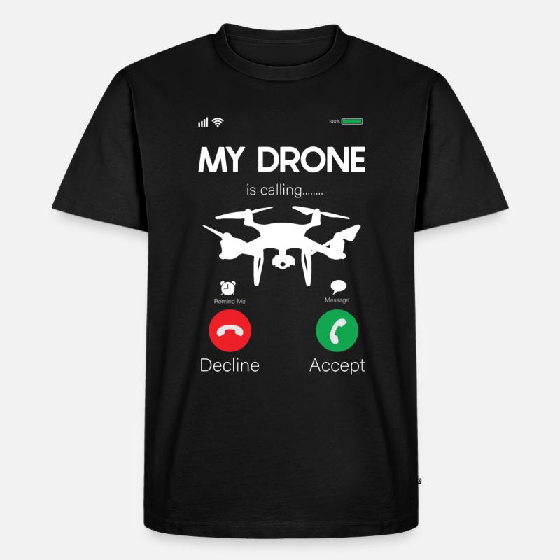 Drohne - Männer Premium Bio T-Shirt - Schwarz