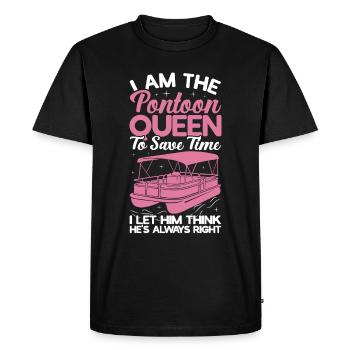 Pontoon Queen -Boat Pontoon -Women - Men's Premium Organic T-Shirt - black - Front - Nico (187cm)