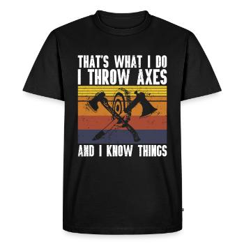 Axe Throw Axe Throwing Game - Men's Premium Organic T-Shirt - black - Front - Nico (187cm)