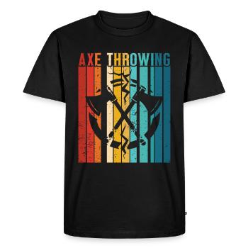 Axe Throw Axe Throwing Game - Men's Premium Organic T-Shirt - black - Front - Nico (187cm)