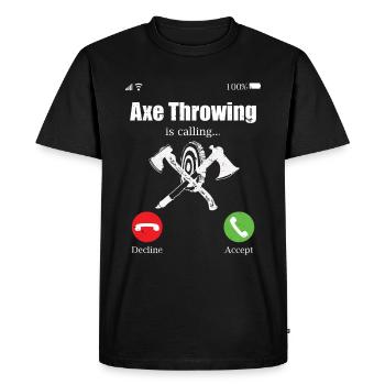 Axe Throw Axe Throwing Game - Men's Premium Organic T-Shirt - black - Front - Nico (187cm)
