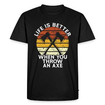 Axe Throw Axe Throwing Game - Men's Premium Organic T-Shirt - black - Front - Nico (187cm)